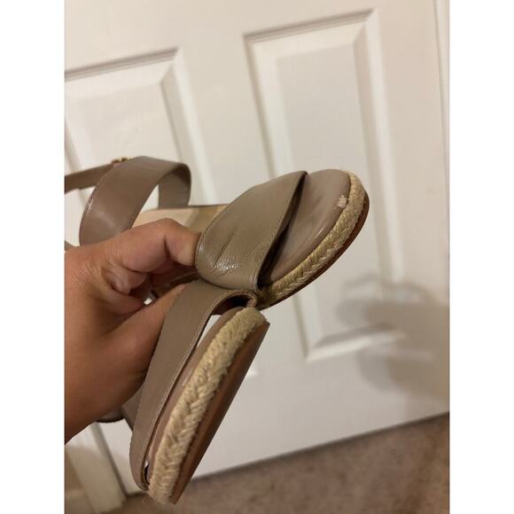 Cole haan leather wedge sandal tan brown buckle sz 9 - Picture 4 of 9